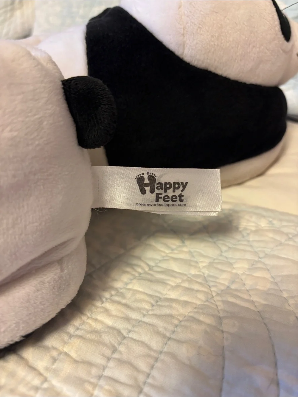 Dreamworks Kids Black & White Panda Plush Slipper Shoes